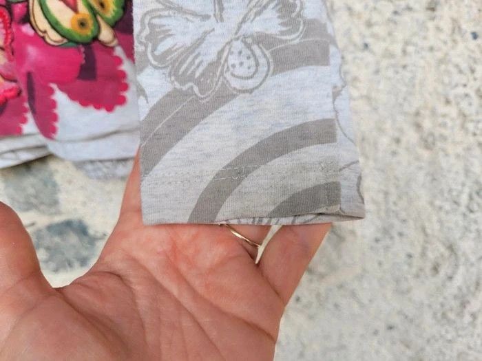 Joli tee-shirt manches longues Desigual, crème et tons roses, 7/8 ans - photo numéro 8