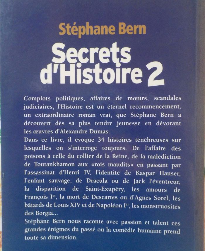 SECRETS D'HISTOIRE TOME 2 par Stéphane BERN Ed. France Loisirs - photo numéro 2