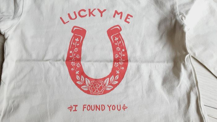 Vêtement fille tee-shirt manches longues blanc motif fer à cheval rose Tex 6 ans - photo numéro 2