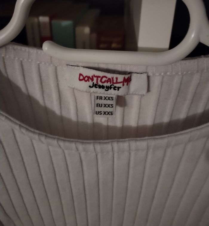 Haut blanc "Jennyfer" XXS en très bon état - photo numéro 4