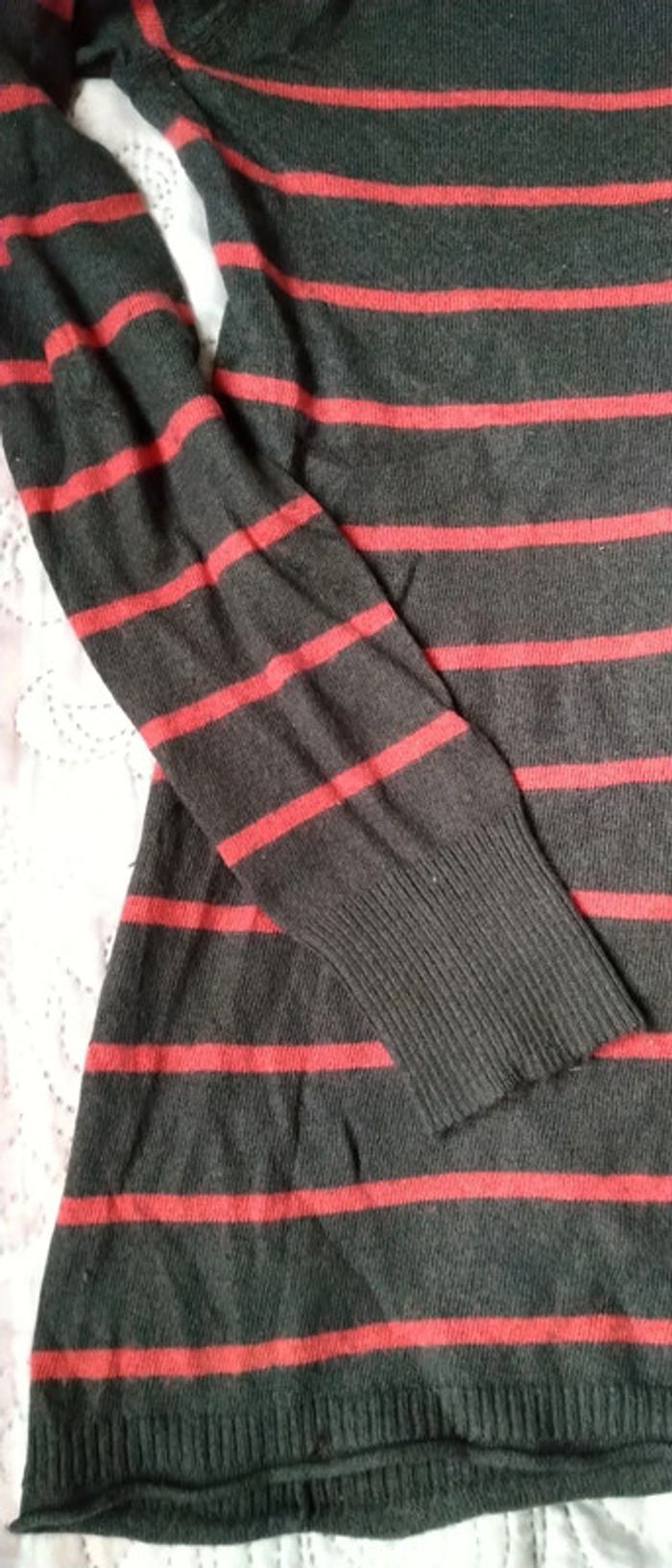 Pull long à rayures avec poche et fermeture éclair gris femme 3 suisses - photo numéro 7