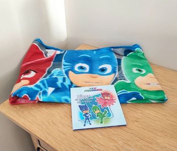 🌿 Plaid + Livre + Seau (offert) - Pjmask 🌿