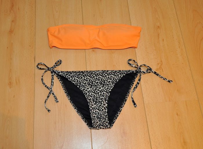 Pimkie bikini orange et léopard t.XS - photo numéro 2