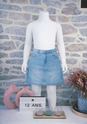 Jupe en jeans bleu délavé Fille taille 12 ans marque Vertbaudet 🦜