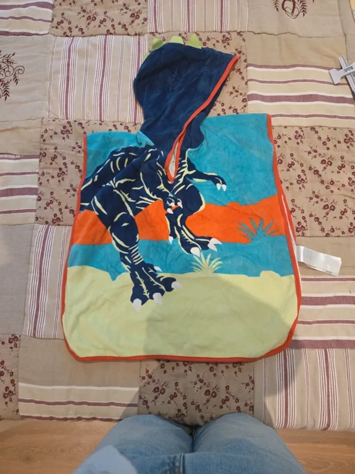 Poncho de bain dinausore sergent major pour enfant 2-5 ans - photo numéro 3