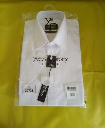 chemise blanche homme en coton yves dorsey manches courtes 37/38 taille 2