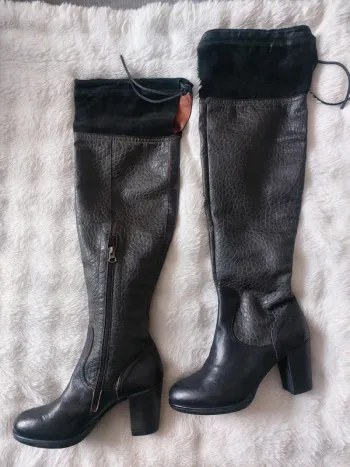 Bottes neuves en cuir de veau noir – Today D – Taille 40