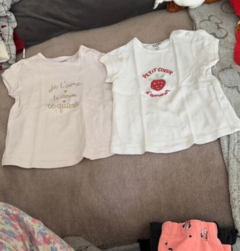 2 tee shirt fille 9 mois