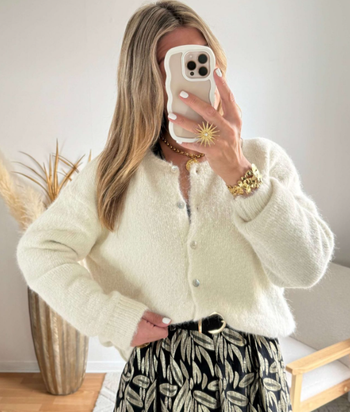 Gilet - Ecru - A Boutonner - Décontracté - Cocooning - Automne
