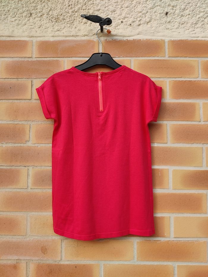 T-shirt fille 10 ans rose fuchsia neuf Okaïdi - photo numéro 2