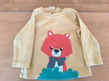 308440 pull moutarde garçon 18 mois sans marque "renard"