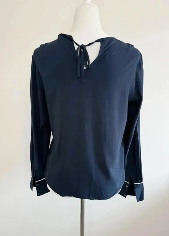 Magnifique blouse Tommy Hilfiger femme très légère marine taille S - photo numéro 6
