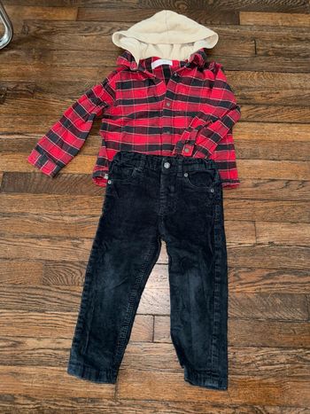 Chemise et pantalon velours Zara  24 mois