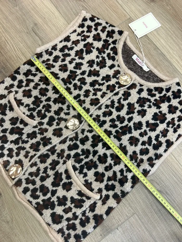Veste sans manches taille 38 taille 40 neuf gilet sans manches femme neuf léopard taille 36 - photo numéro 3
