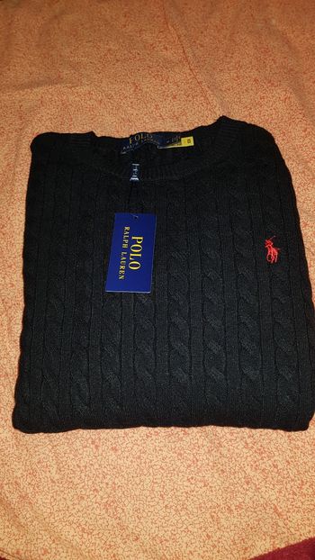 Rallph lauren pull torsadé noir