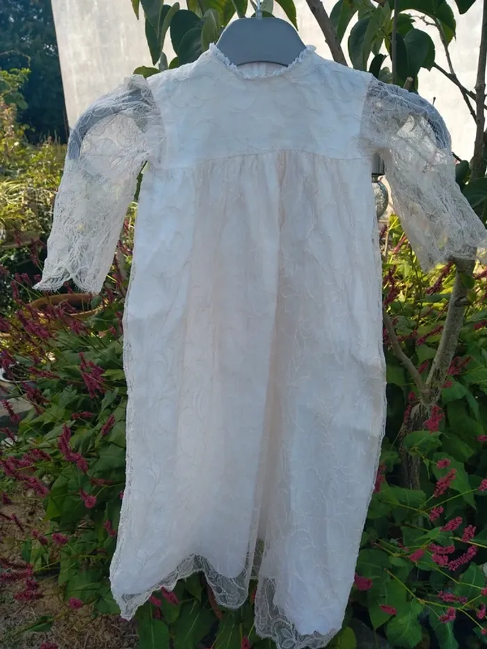 Robe dress baptême baptism old ancien vintage religieux enfants poupée doll muneca