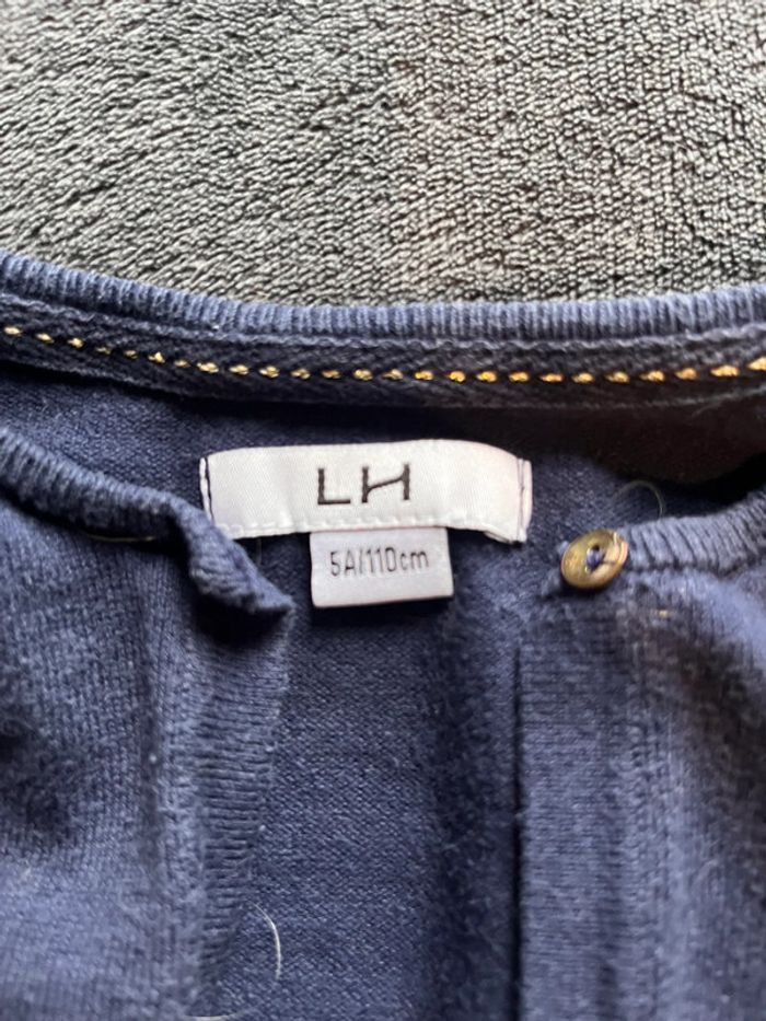 Gilet fille 5 ans bleu marine la halle - photo numéro 3