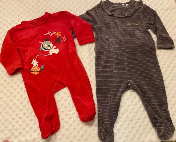 Pyjama velours fille 6 mois - photo numéro 3