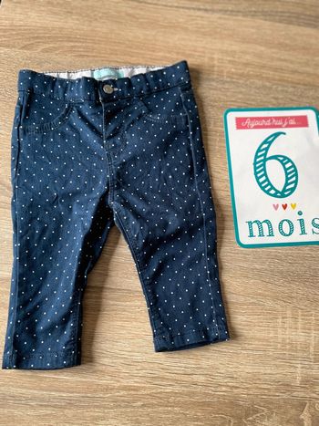 Pantalon marine à pois