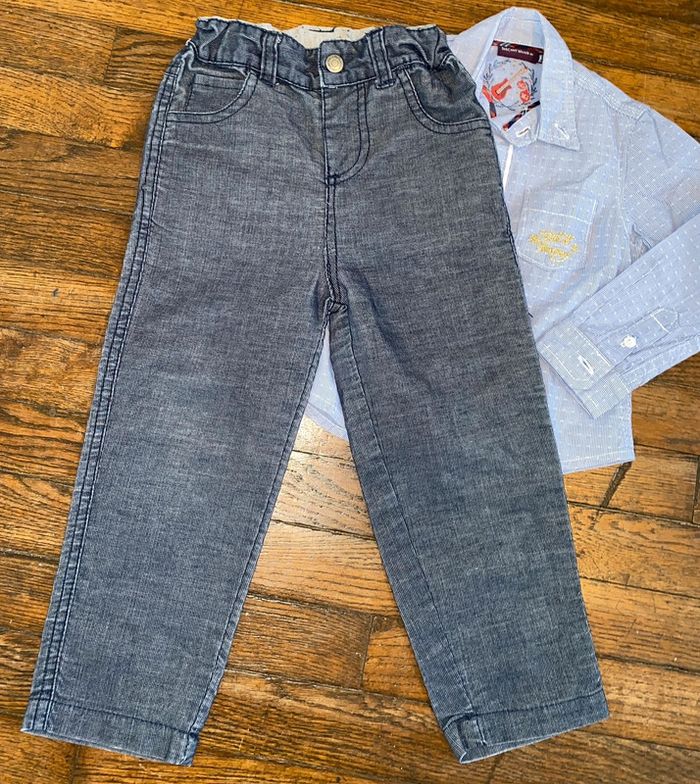 Ensemble chemise sergent major et pantalon velour cadet rousselle  24 mois - photo numéro 3