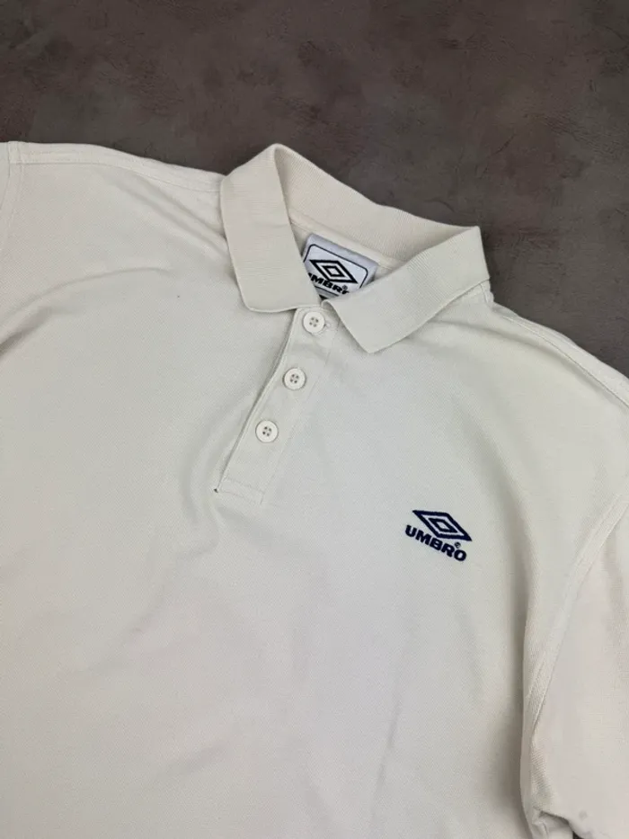 Polo Umbro Vintage 90’s Blanc Taille L - photo numéro 3