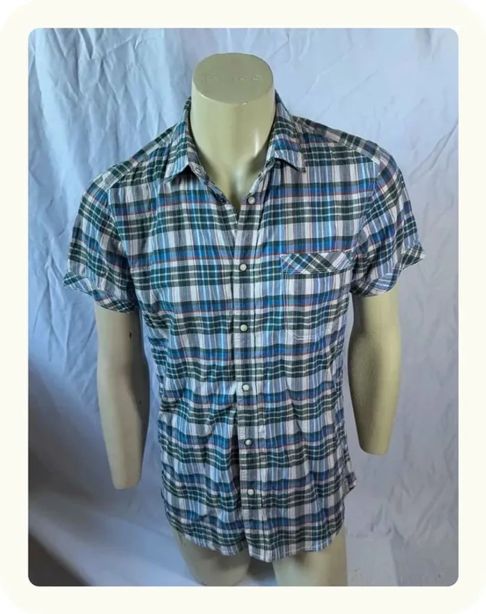 Chemise manches courtes slim carreaux Homme Chevignon Taille L