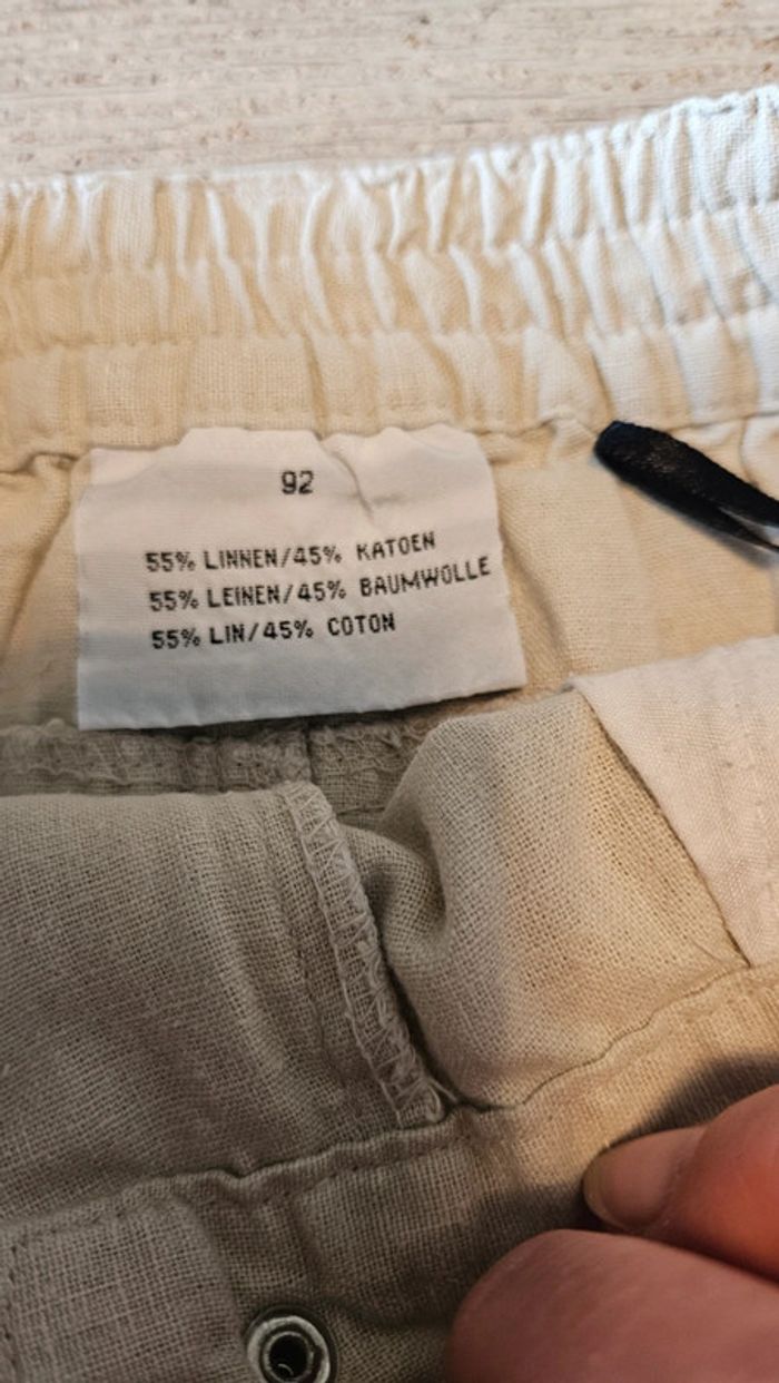 Jupe courte en lin et coton, beige, taille 2 ans, nickel - photo numéro 4