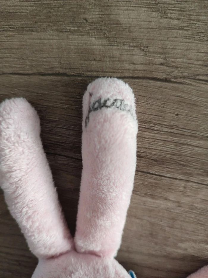 Peluche lapin rose Jacadi - photo numéro 3