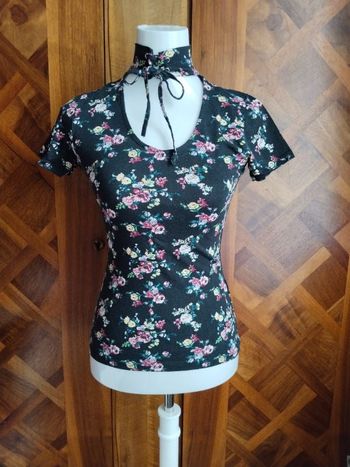 Tee-shirt noir fleuris Tally Weijl