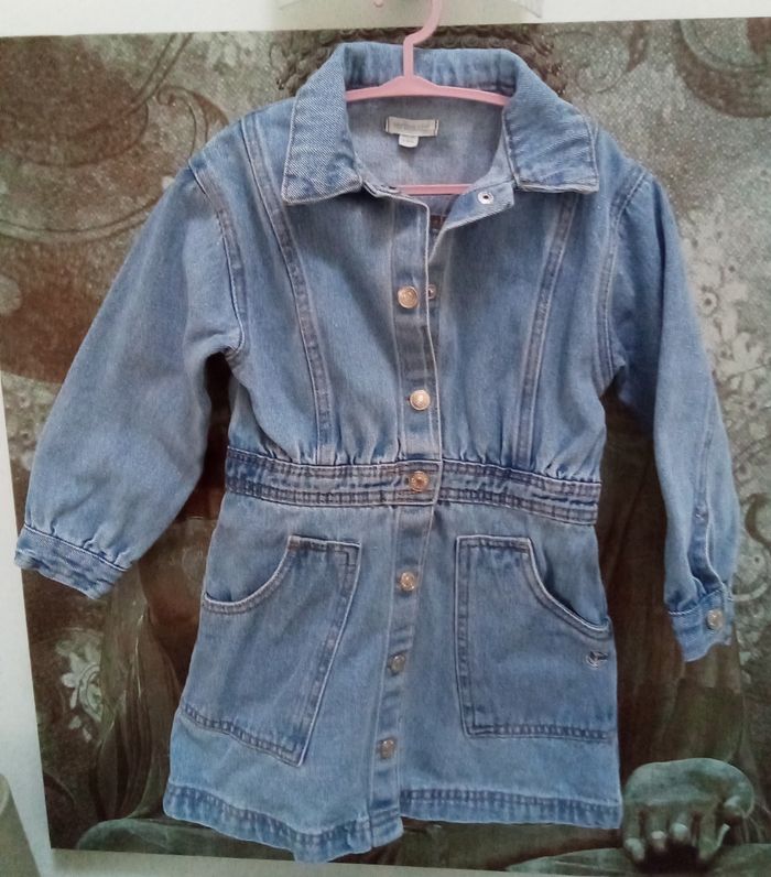 Robe en jean fermée par boutons pressions Vertbaudet taille 5 ans - photo numéro 2