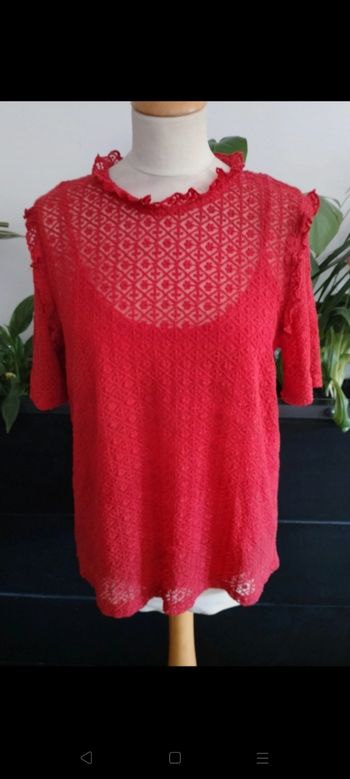 Blouse rouge manches courtes Bonobo