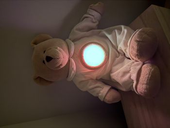 Peluche doudou veilleuse ours écru jaune AFIBEL