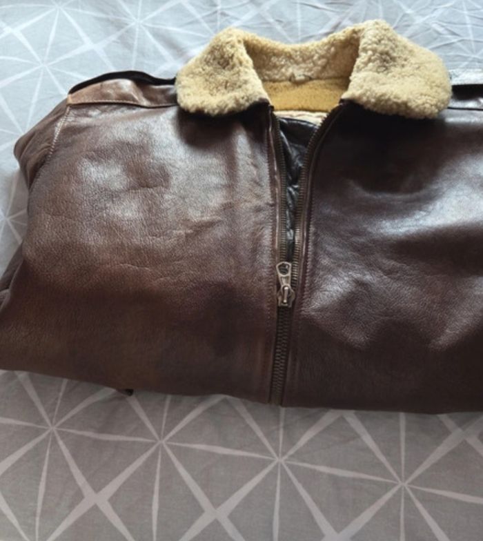 Blouson cuir véritable T.XXL