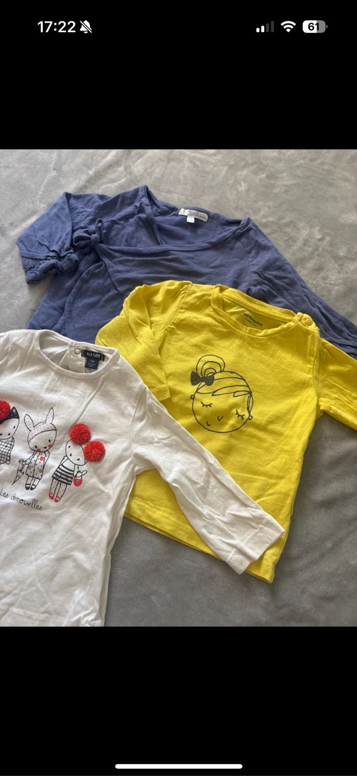3 t-shirt 9 mois - photo numéro 3