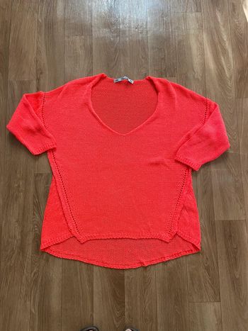 Pull ample rose fluo femme S
