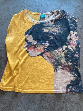 T-shirt jaune femme transparent