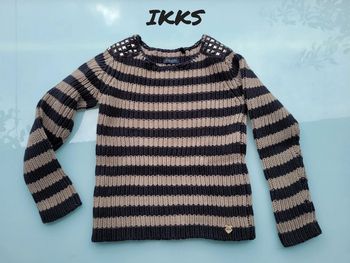 Très beau pull coton IKKS, 6 ans, à rayures