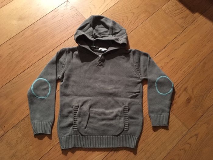 Pull vert à capuche hiver garçon Vertbaudet 6 ans