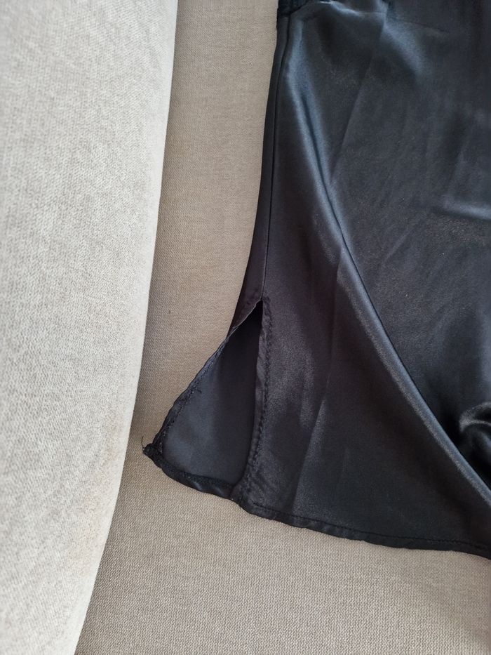 Débardeur noir effet satiné avec dentelle Bleu Bonheur - photo numéro 8