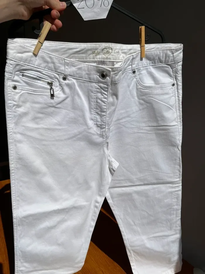 Pantacourt blanc en coton C&A