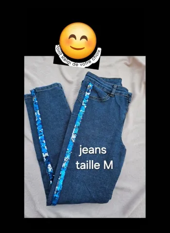 Jean bleu avec. Sequin /femmet taille m