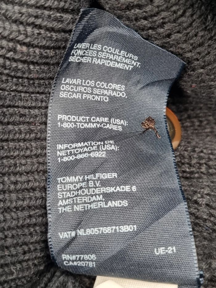 Pull col châle Tommy Hilfiger – Noir – Taille L Hommes (mesures en photos) - photo numéro 8