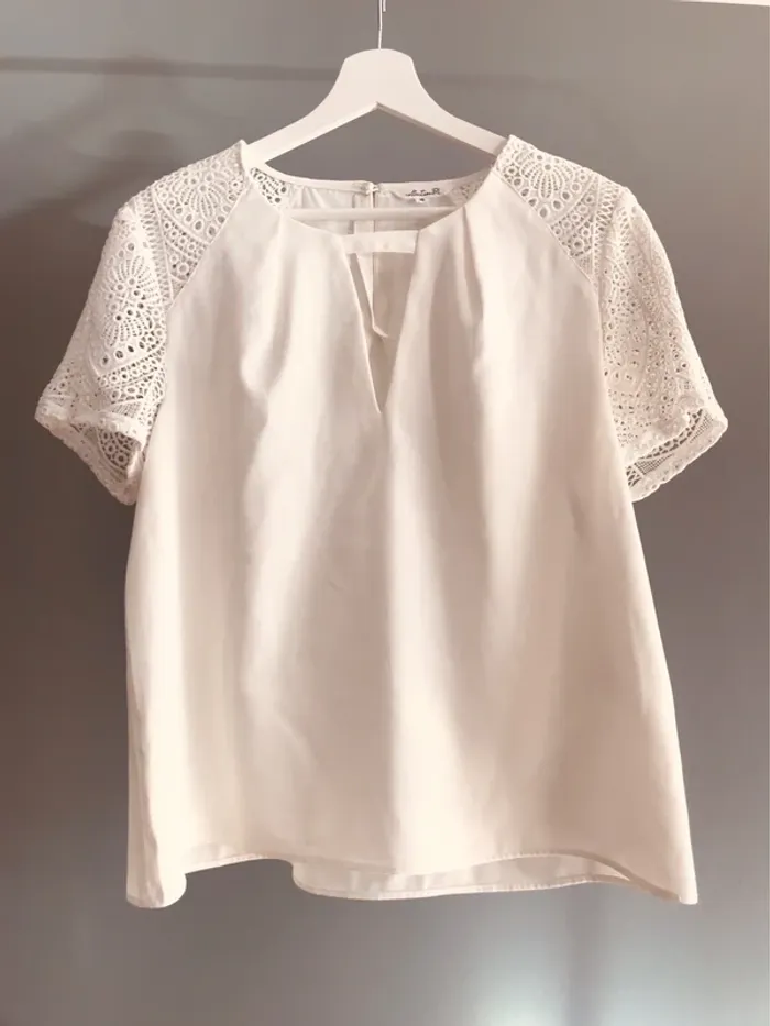Blouse Blanche Macramé T40 - photo numéro 2
