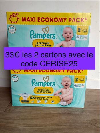 248 couches Pampers premium protection taille 2