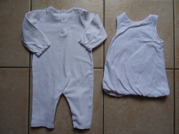 Ensemble robe boule et combinaison 9 mois