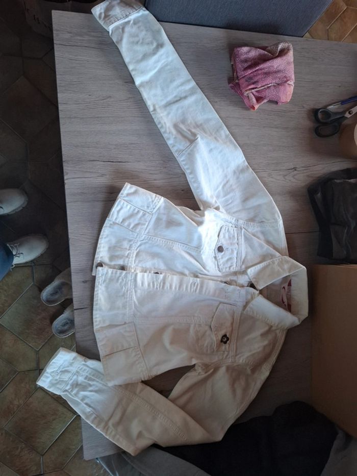 Veste en jeans blanche - photo numéro 2