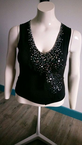 Débardeur noir strass