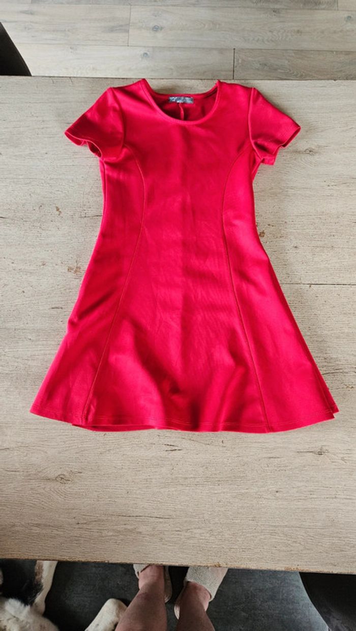 Robe courte rouge à manches courtes, classique, TQF Collection, 12 ans, nickel