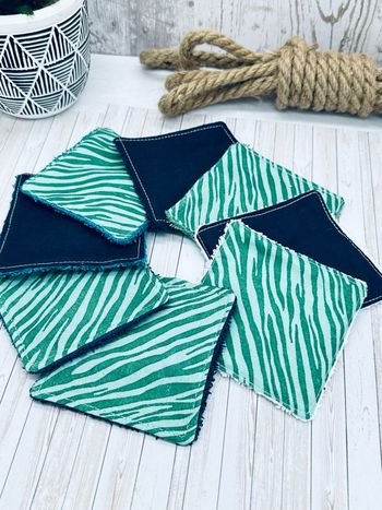 Lingette lavable et réutilisable lot de 8 en éponge coton