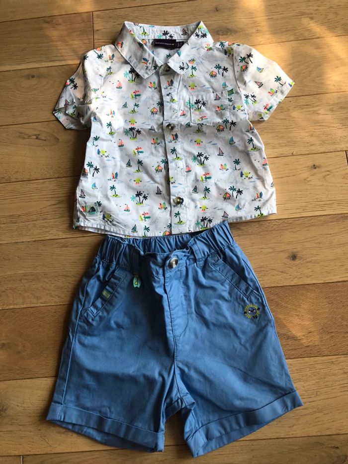 Ensemble chemise short sergent major 12 mois